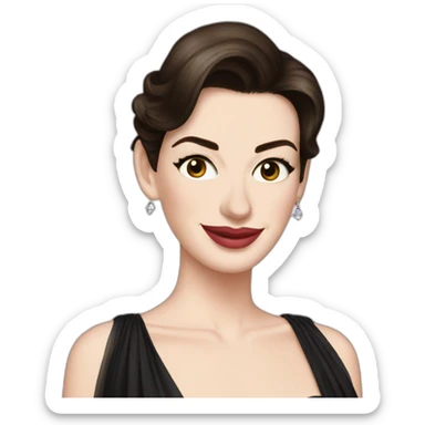 Anne Hathaway In an evening dress sticker