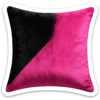 black and pink velvet throw pillow sticker