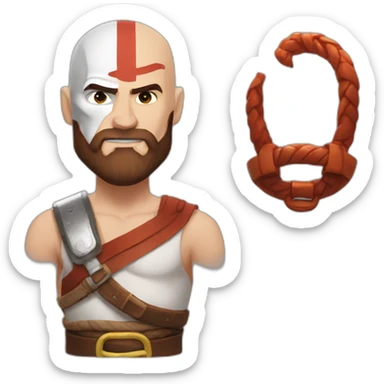 Kratos avec la tête d'hermès dans la main sticker