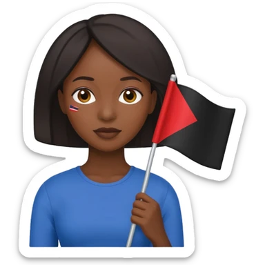 flat Flag holder black woman sticker