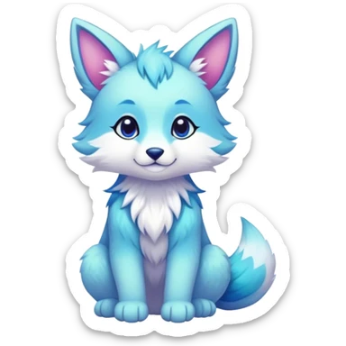 Kawaii bright fantasy ethereal anthro fursona animal sticker