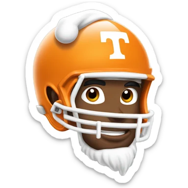 Tennessee football player wearing a Santa hat sticker