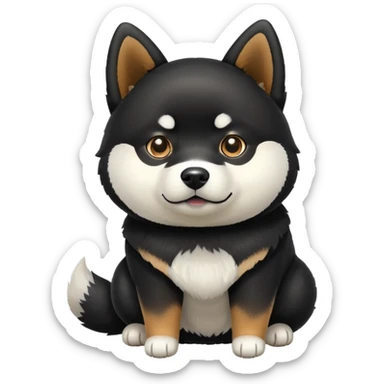 Running black Shiba Inu sticker