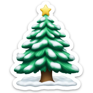 Snowy Christmas tree sticker