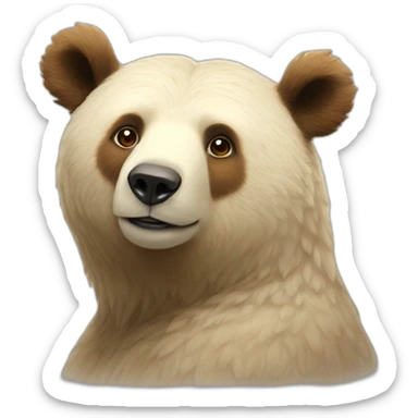 Un ours sur un oiseau sticker