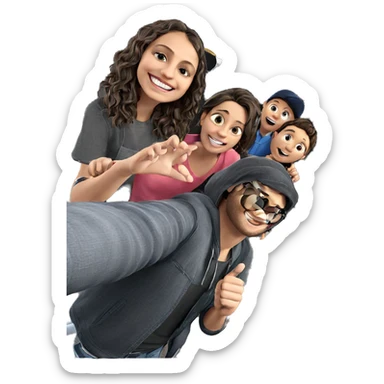 happy friends with cars sticker