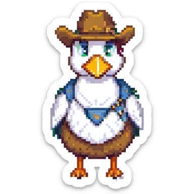 goose with a cowboy hat sticker