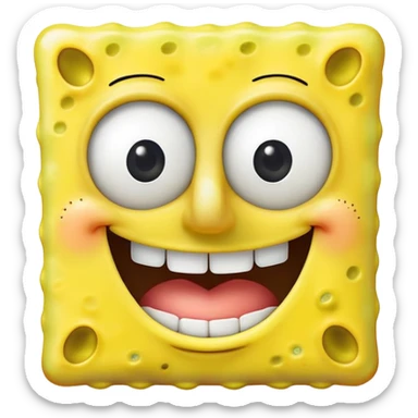 spongebob smiling with teeth sticker