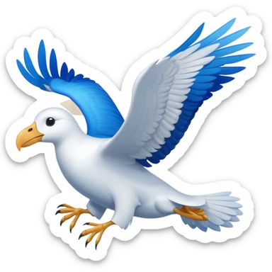 Albatross flying blue instead of black wings sticker