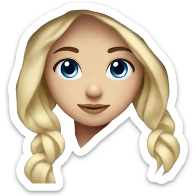 cozy blanket blonde blue eye girl sticker