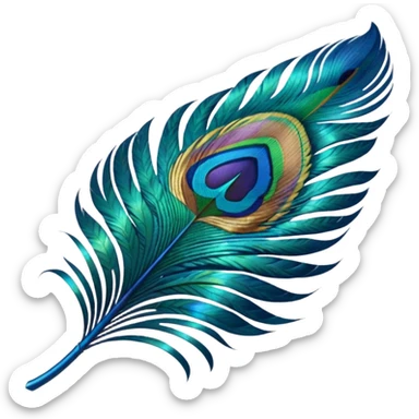 Make a colourful peacock feather emoji sticker