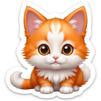 baby kitten with huge eyes and tiny paws sticker