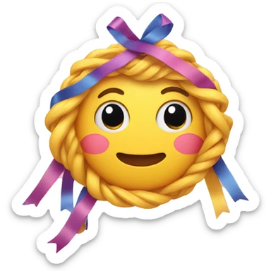A cute emoji with many ribbons sticker
