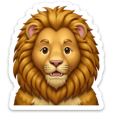 Cowardly Lion from Oz with golden brown fur sticker