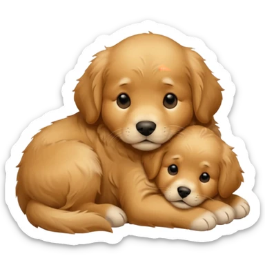 Golden retriever puppy sleepy sticker