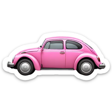 Pink Volkswagen Beetle car sticker