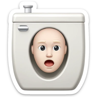 toilet with head coming out of it sticker