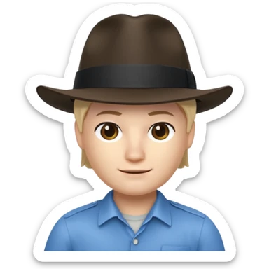 A roblox noob with a fedora hat sticker