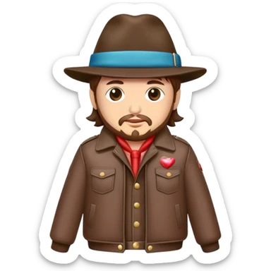 zucchero sugar fornaciari wearing a hat in a jacket sticker