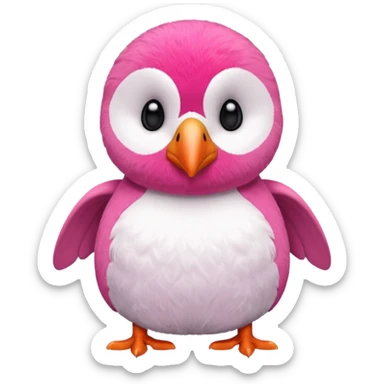 pink puffin stuffing sticker