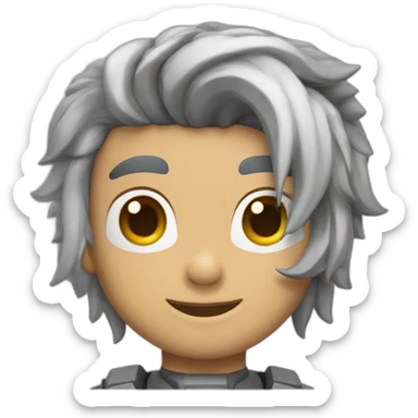 Chico un una mecha en el pelo sticker