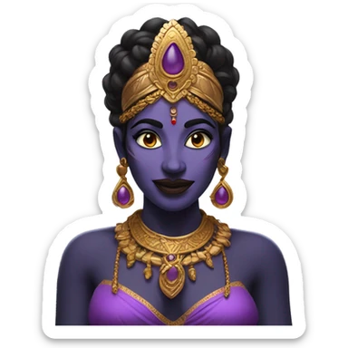 kali, Indian goddess, tongue out purple , black skin sticker