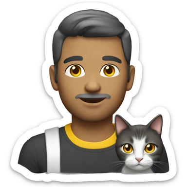 Family emoji: men with brow eyes hair and beard women with blue eyes and brow hair is a black and white cat with yellow eyes and is a car with red gray and white color and yellow eyes sticker