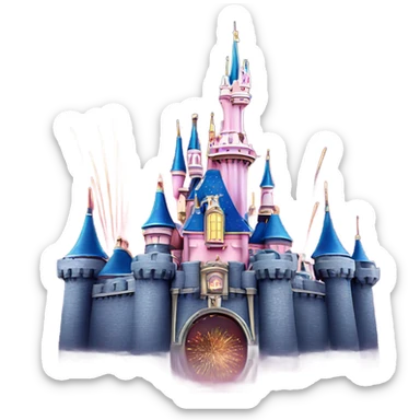 Disneyland paris castle with fireworks sticker