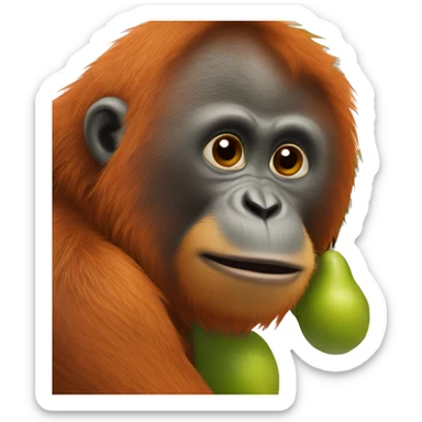 One pear embrace orang utan sticker