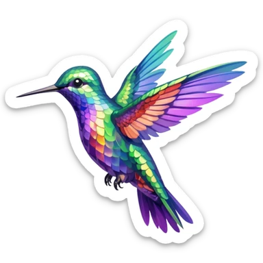 A colorful hummingbird  sticker