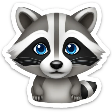 Cute raccoon with blue eye sticker