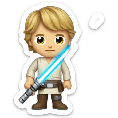 Luke skywalker with lightsaber sticker
