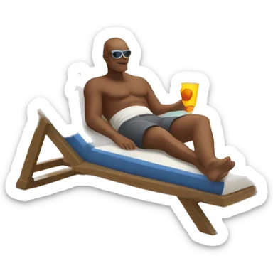 white man in a sun lounger on the beach sticker
