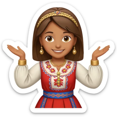 Serbian kolo dancing girl sticker