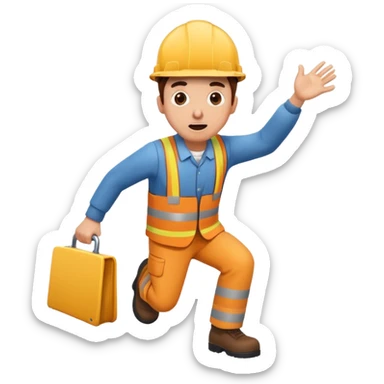 engineer tripping over sticker