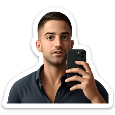 selfie of a boy indoors sticker