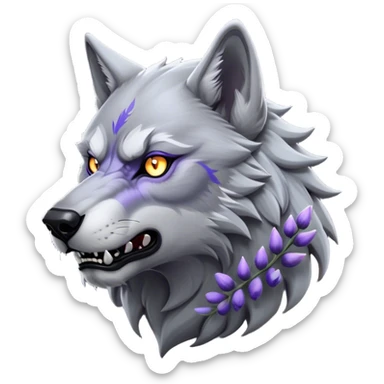 Cinematic Noble Werewolf Portrait Emoji, Formidable and majestic, with a powerful lupine silhouette in moonlit grays and silvers, featuring piercing, wise eyes and a dignified snarl that hints at untamed strength, simplified yet intricately detailed, glowing with a soft, lunar outline that encapsulates the noble duality of feral instinct and loyal guardianship! sticker