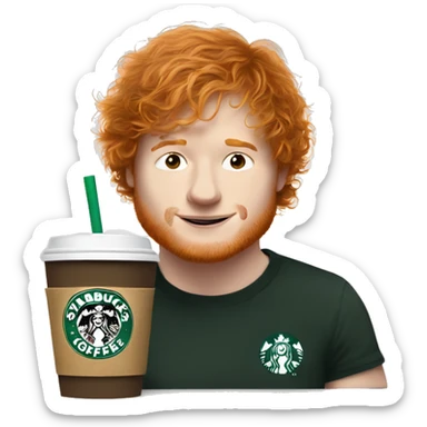 Ed Sheeran Drinking Starbucks coffee sticker