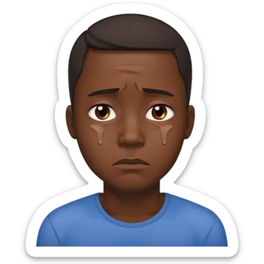 black man having Pity - feeling of sorrow and compassion for another, looking sideways sticker