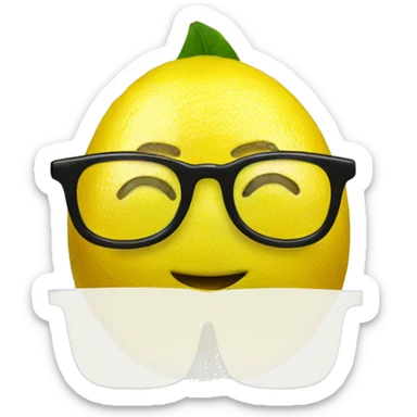 Lemon with a pair of glasses sticker