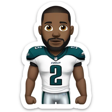 A sad Darius Slay in an Eagles jersey with his arm in a sling.  sticker