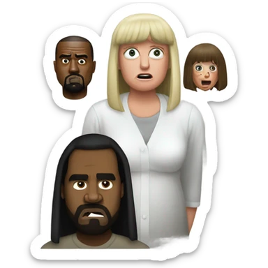 Kanye west angry at Shelly Duvall  sticker