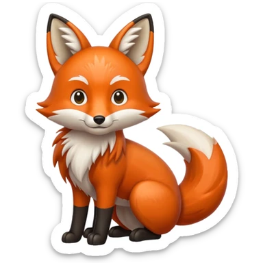 three tails fox sticker