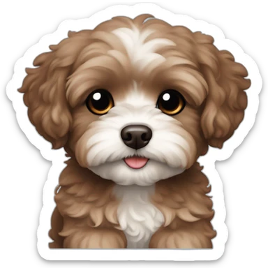 Brown shihpoo puppy sticker