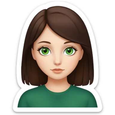 brunette girl with green eyes and moles sticker