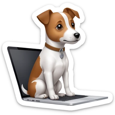 Jack russel dog on a MacBook  sticker