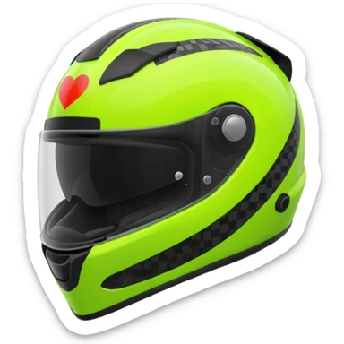 ate a Florecent green heart emoji as the same patterns as Lando Norris's helmet sticker