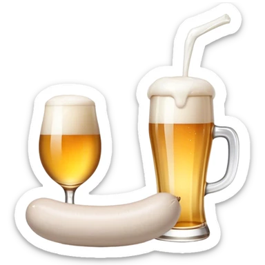 white sausage with a white beer sticker