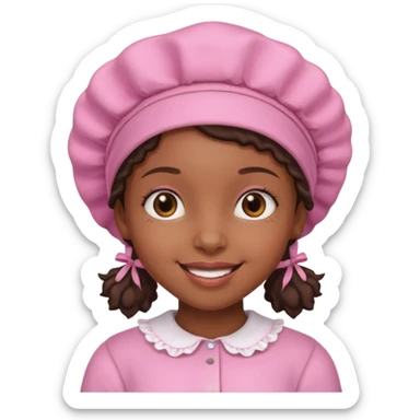 Black girl with pink bonnet sticker