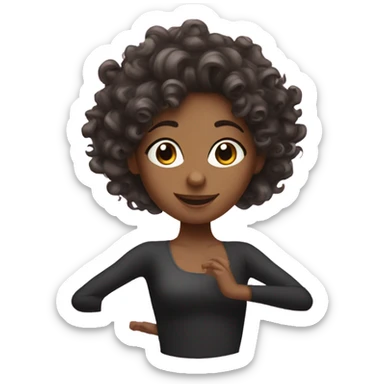 A girl with wavy curly hair doing aerial dance  sticker